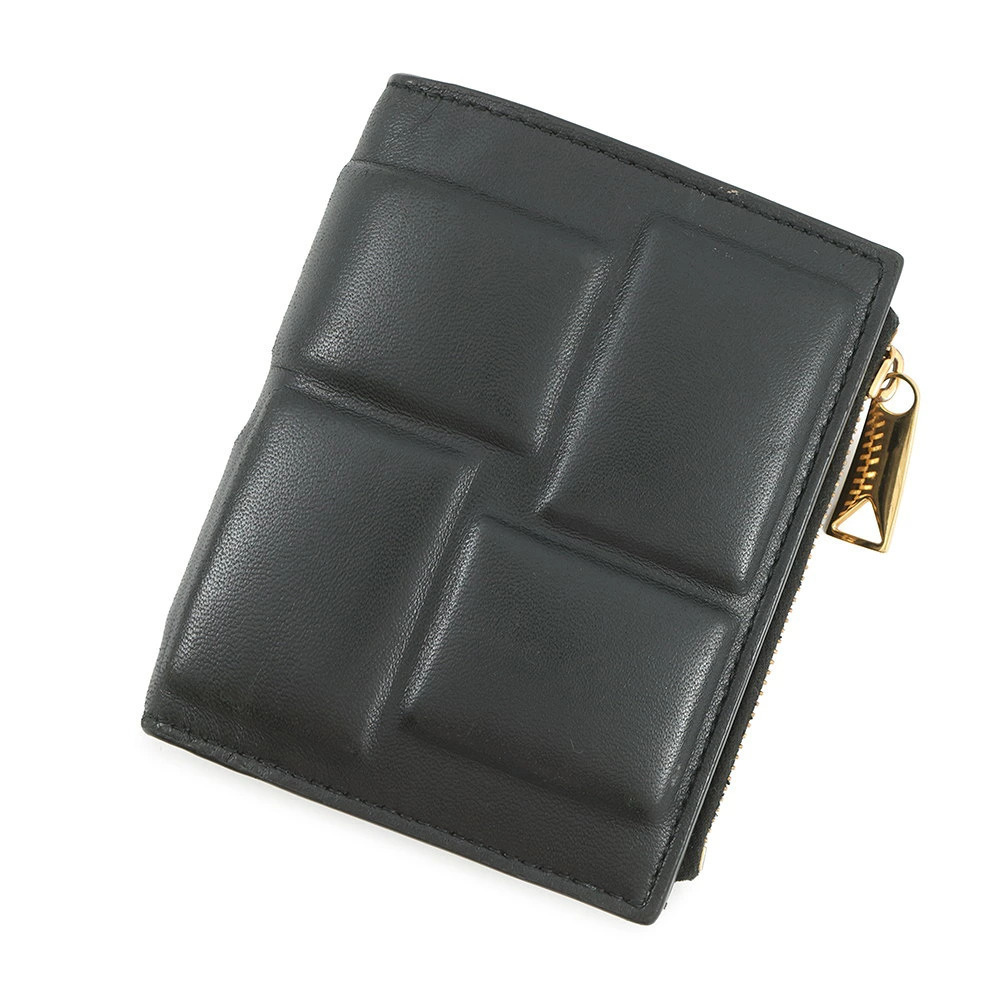Bottega Veneta Bi fold Wallet Padded Lambskin Black